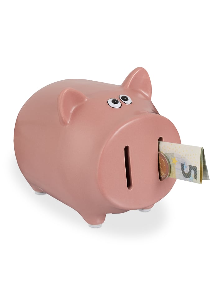 relaxdays Sparschwein in Rosa - (B)12 x (H)12,5 x (T)14 cm günstig kaufen onesize
