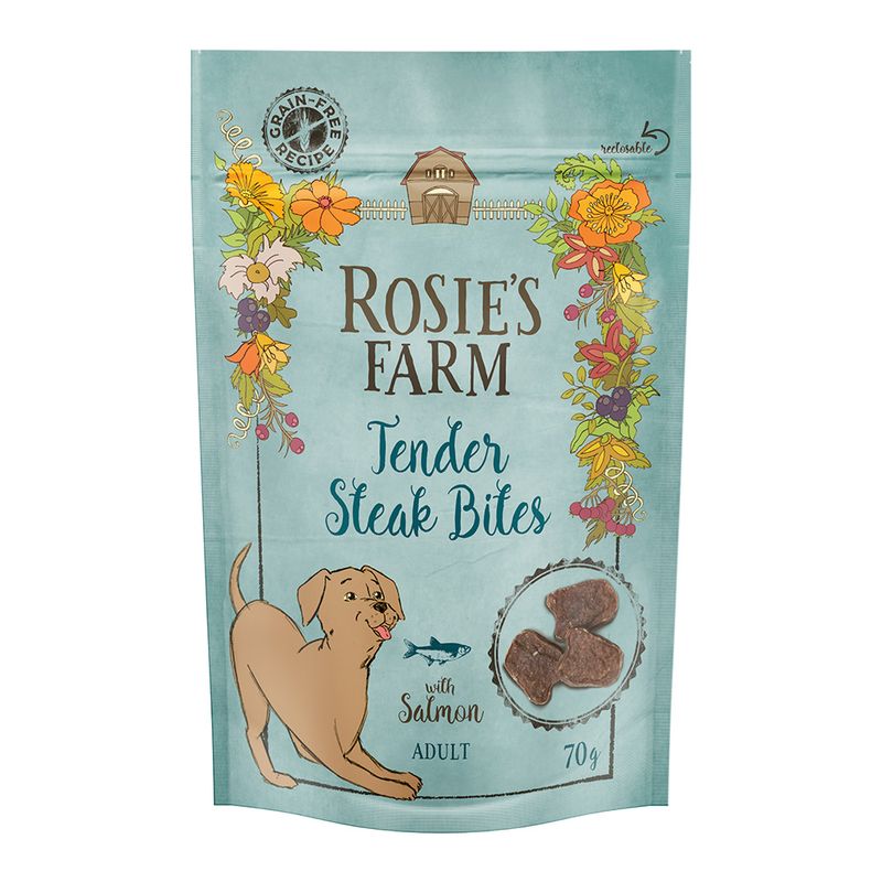 Rosie's Farm Snacks Adult 'Tender Steak Bites' Lachs
