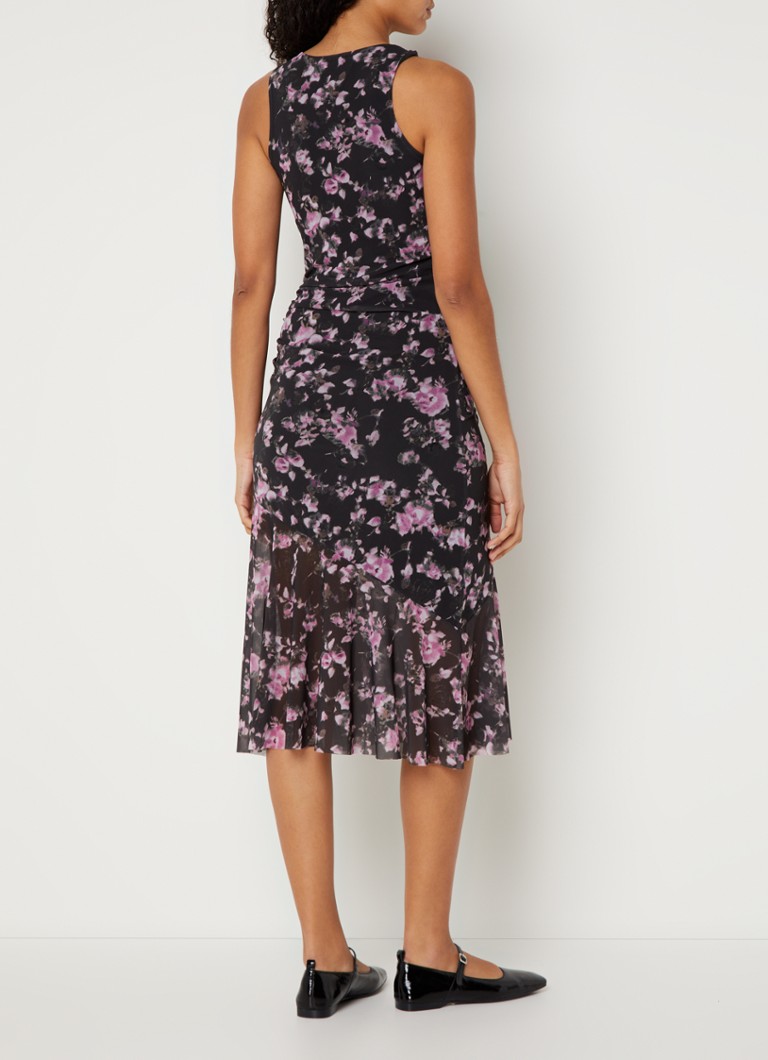 Rochie midi tricotată cu imprimeu floral Ganniflor
