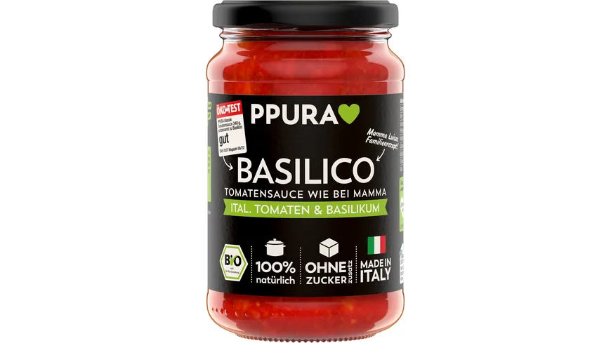 PPURA Bio Sugo Basilico 340 g