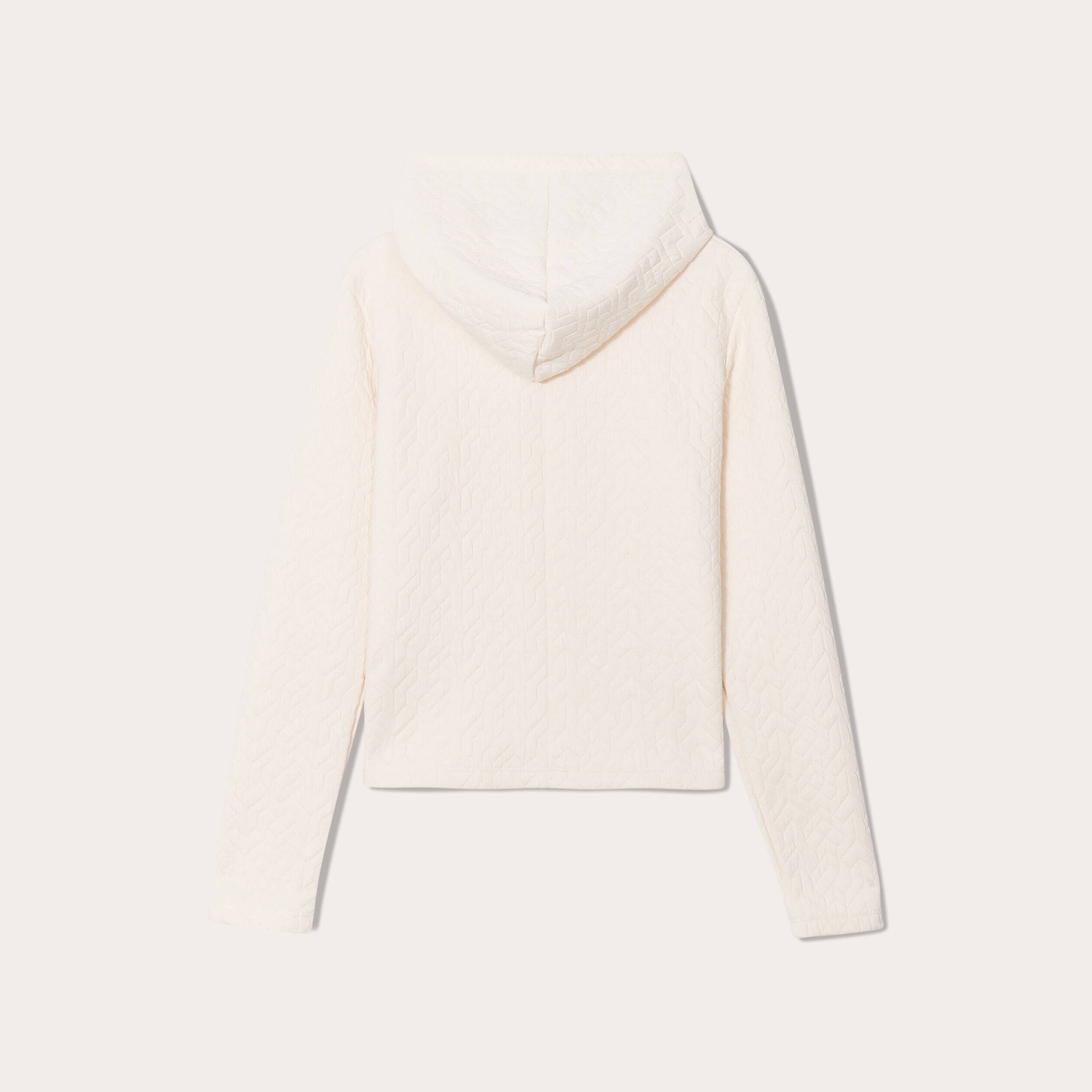 Sweat à capuche matelassé ecru femme | Cache Cache