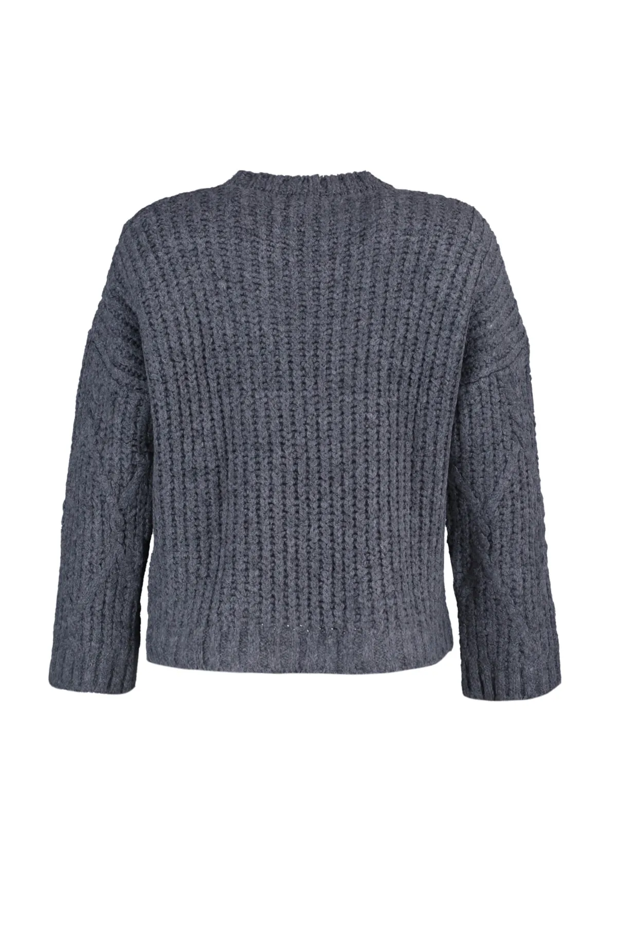 Trendyol Collection  Anthrazitfarbener, weich strukturierter Strickpullover mit weiter Passform TWOAW23KZ01373