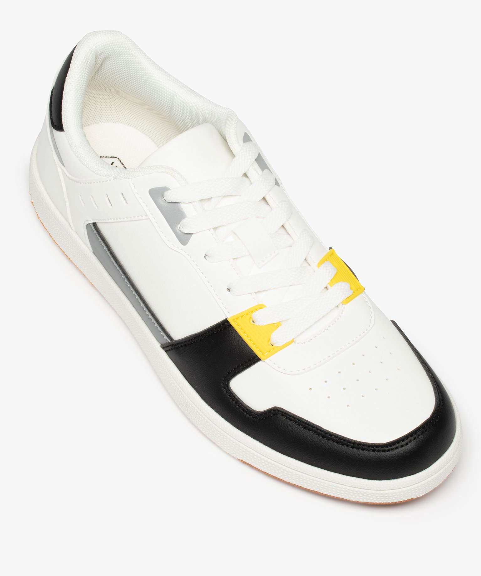 Baskets homme à détails colorés fermeture lacets blanc | GEMO