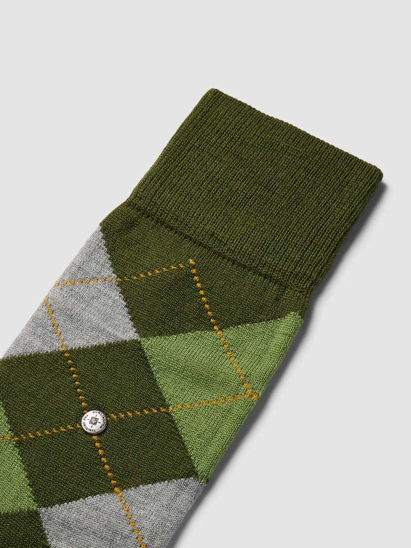 Socken mit Karomuster Modell 'EDINBURGH' in khaki