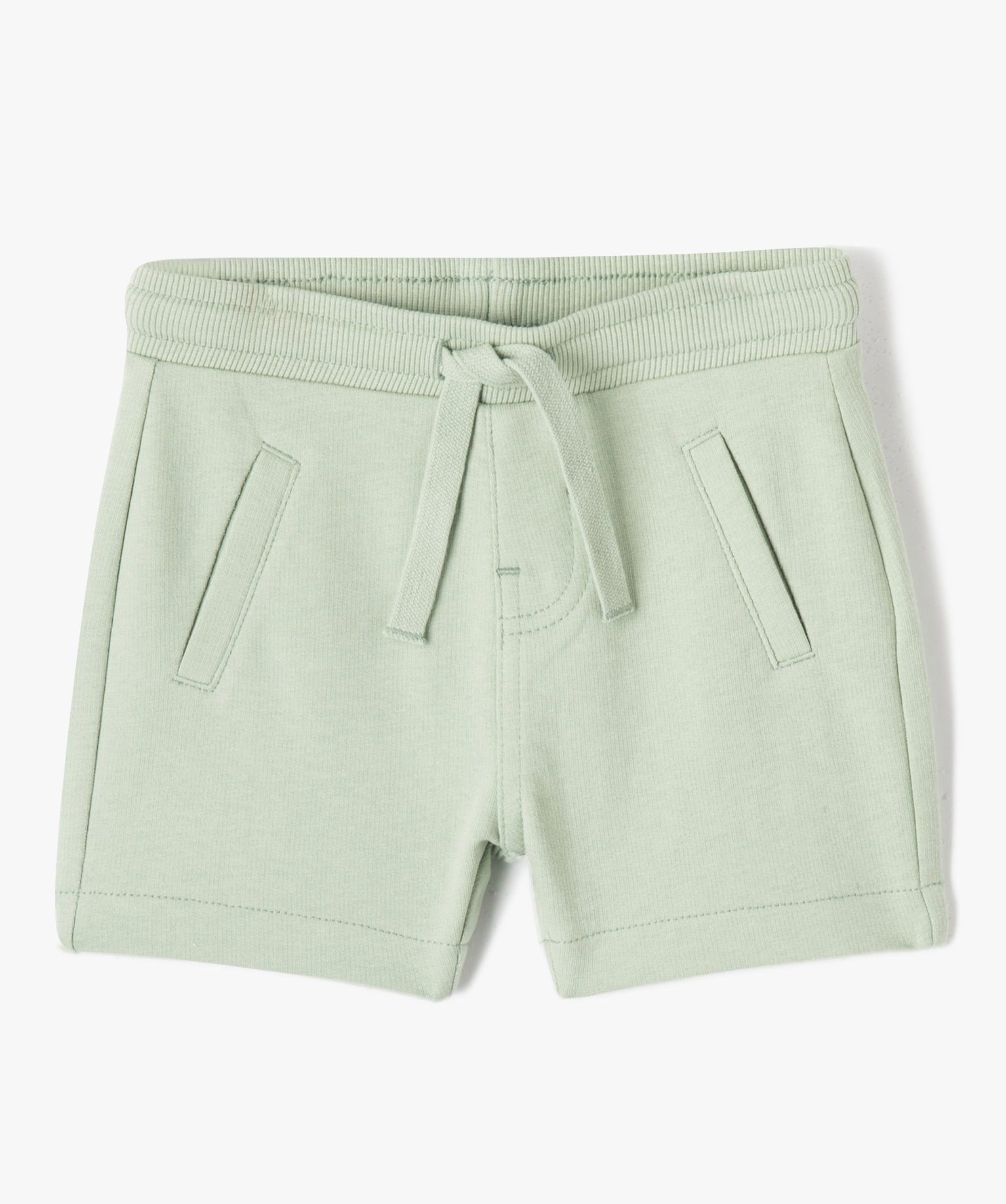 Short bébé Garçon en maille avec ceinture bord-cte vert clair | GEMO
