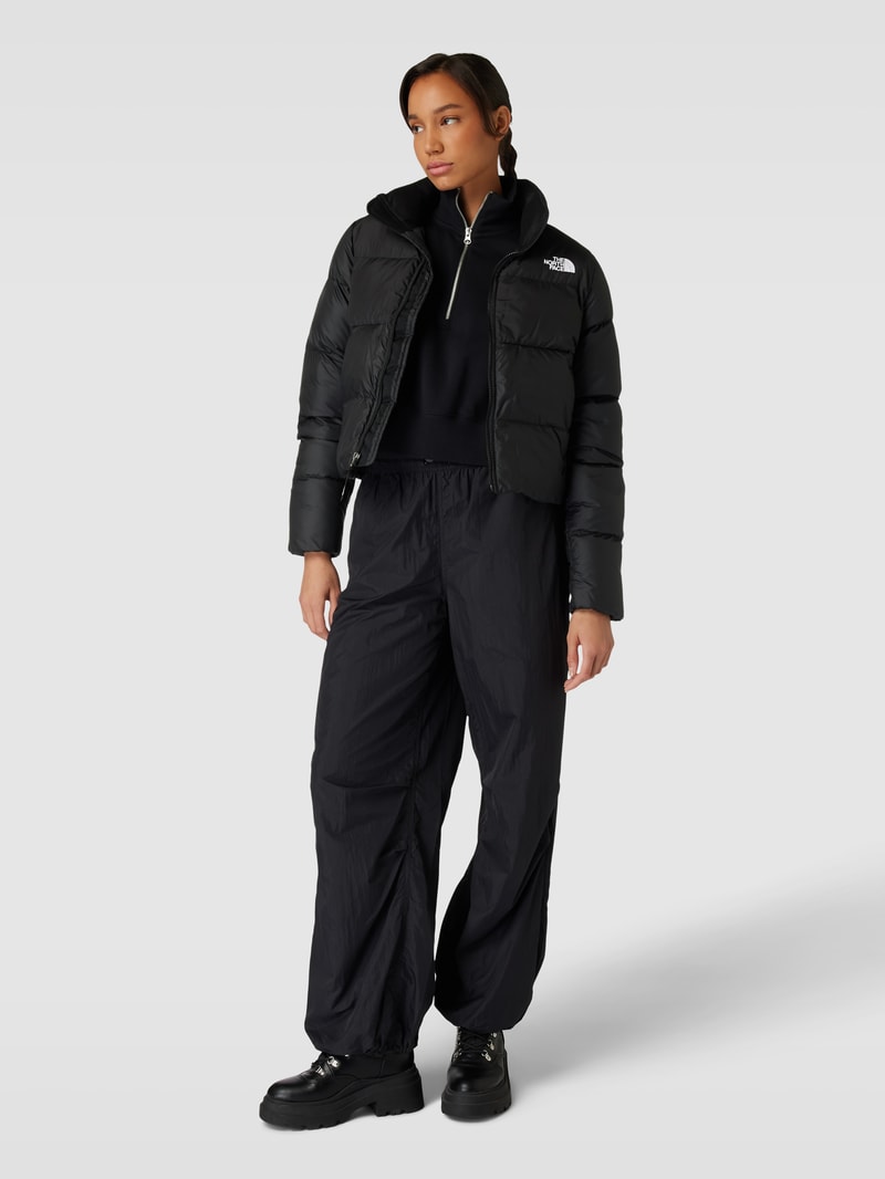 Cropped Steppjacke mit Stehkragen Modell 'Saikuru' in schwarz
