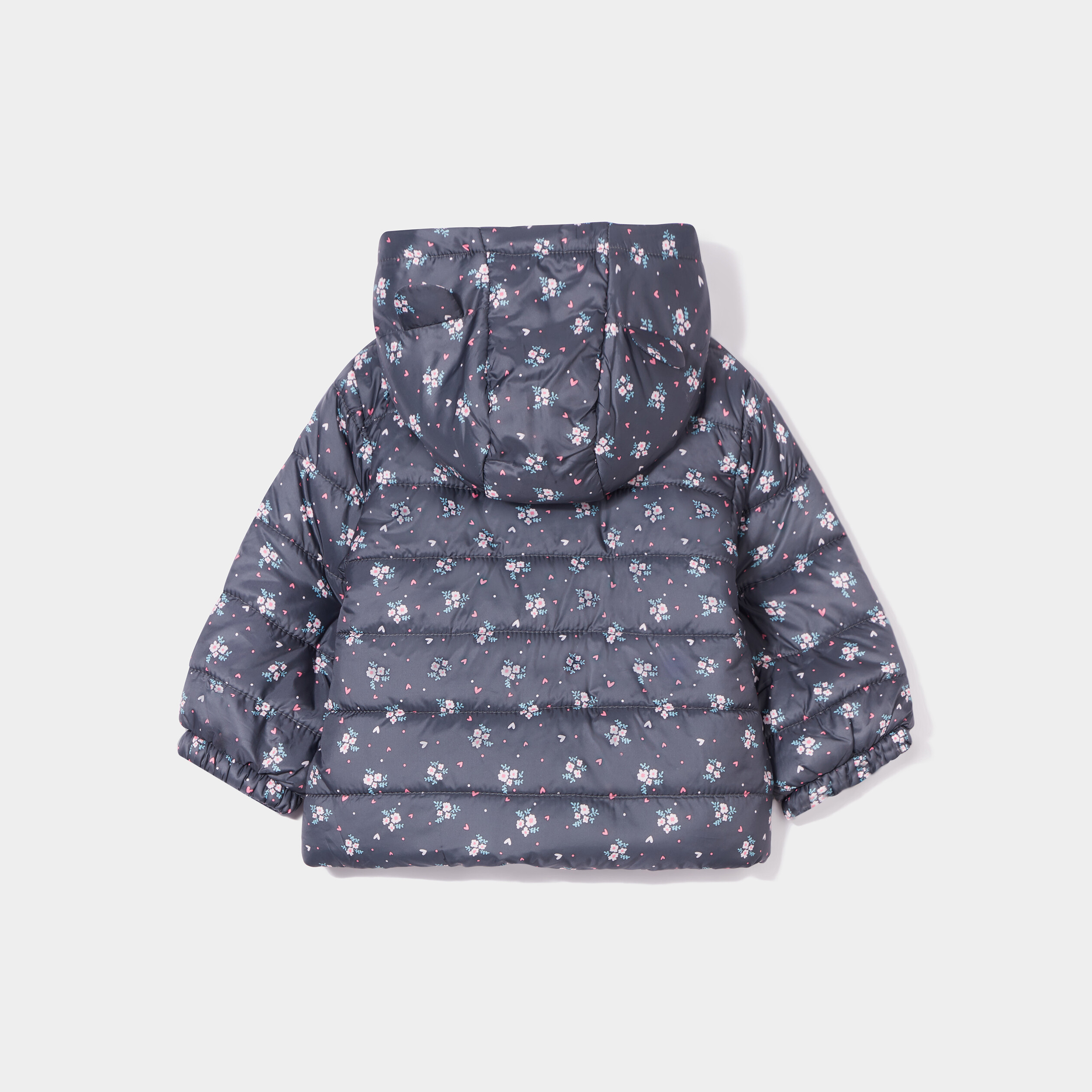 Doudoune oversize zippée à capuche gris foncé bébé fille | La Halle