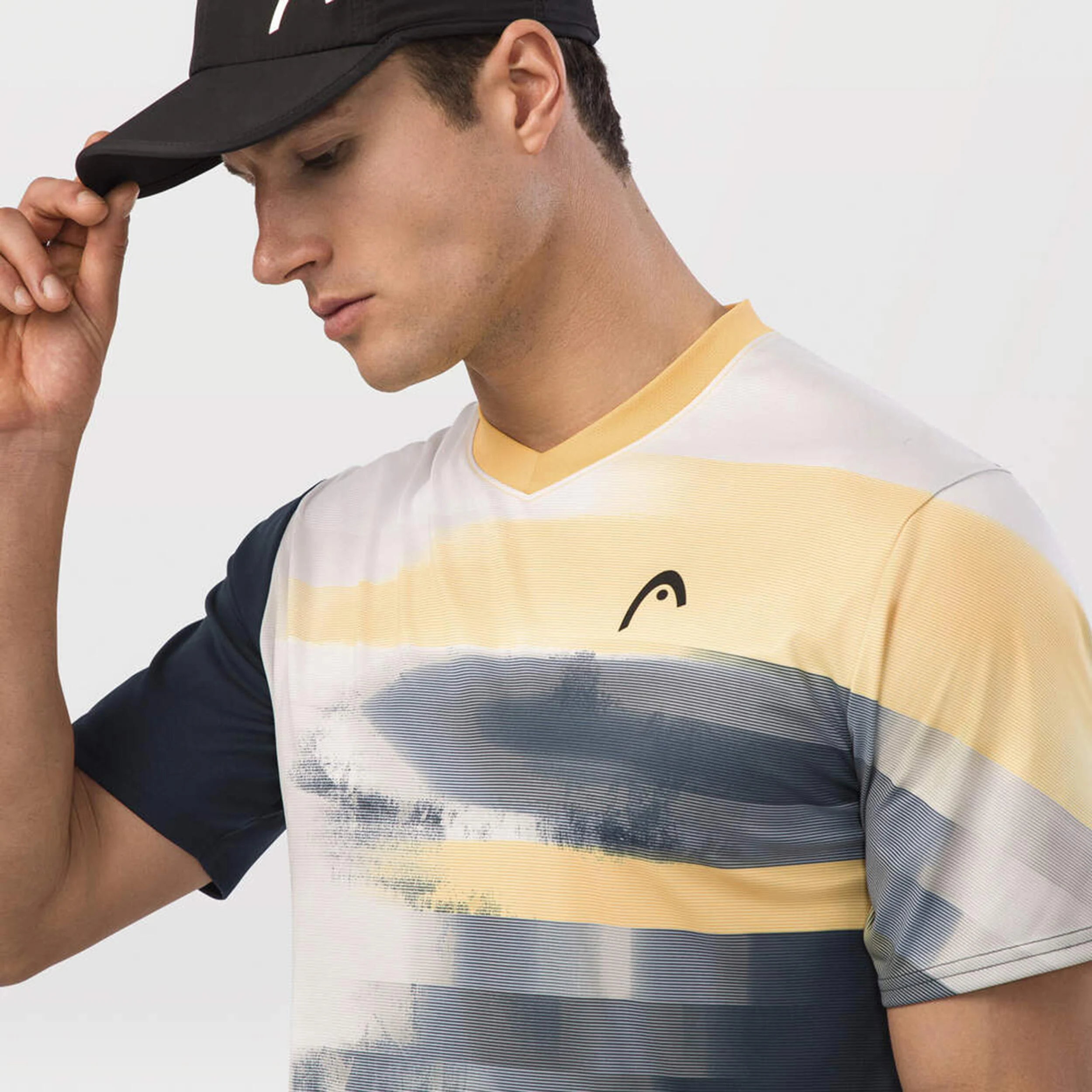 Topspin T-Shirt Herren - Goldgelb, Dunkelblau