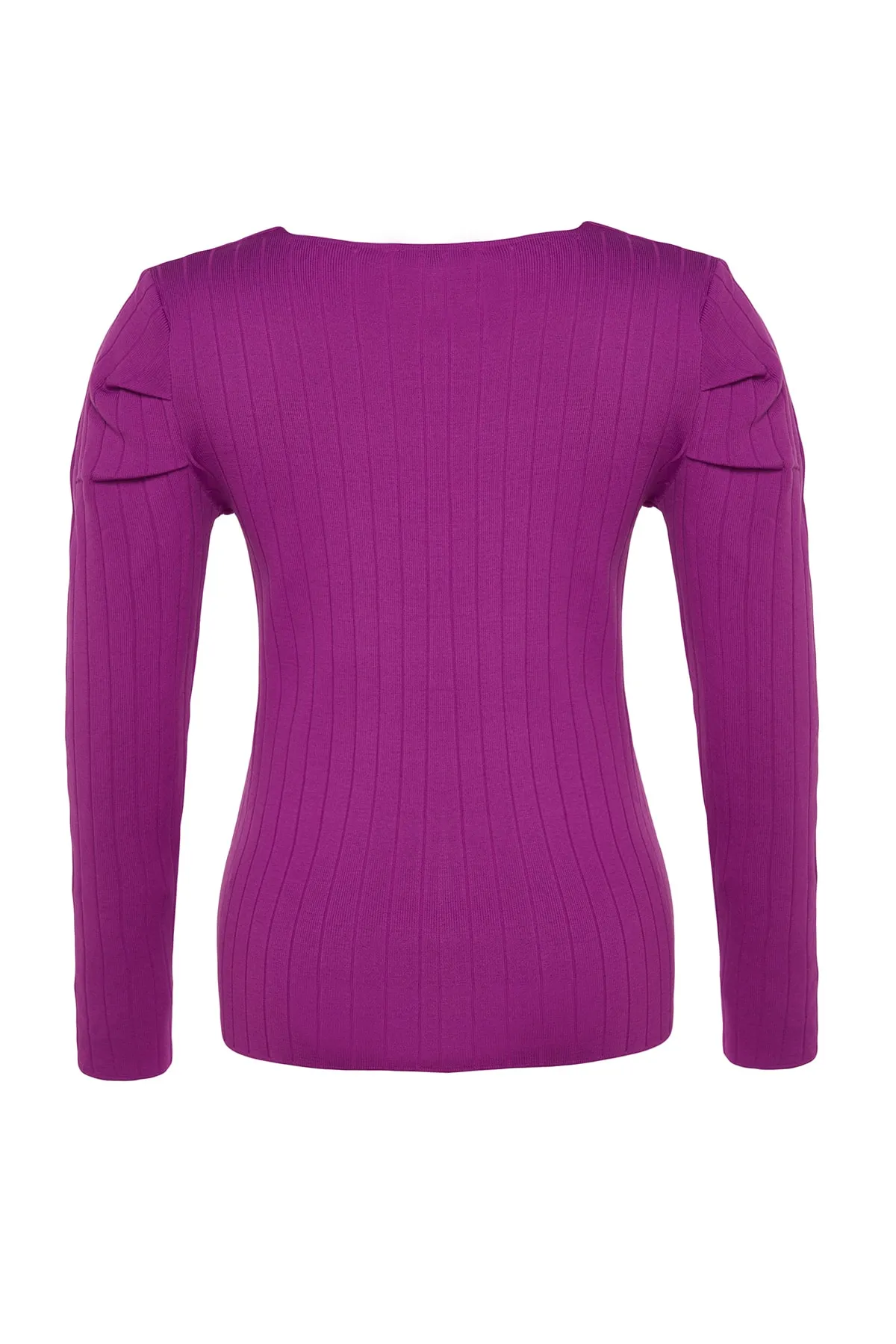 Trendyol Curve  Lila Strickbluse mit Wassermelonenärmeln TBBAW23AF00018