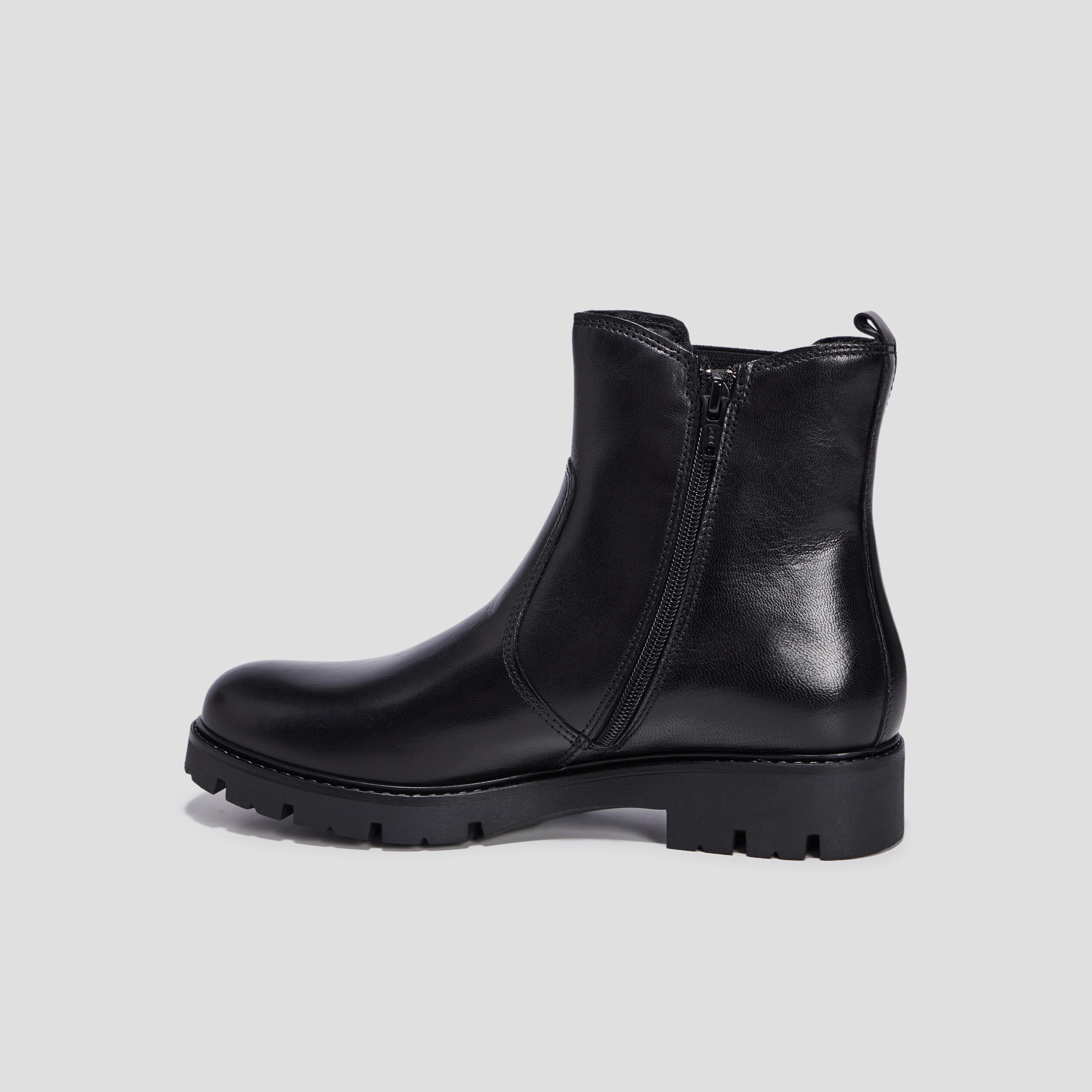 Bottines chelsea en cuir noir fille | La Halle
