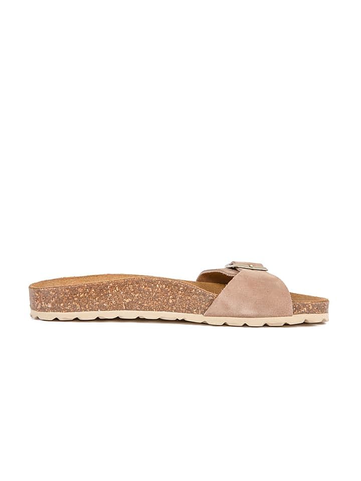 BABUNKERS Family Leder-Pantoletten in Beige günstig kaufen 42