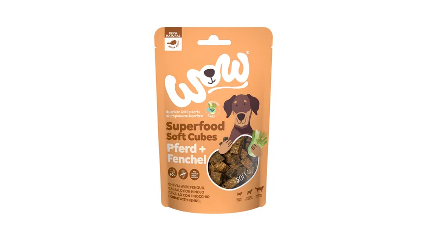 WOW Hundesnack Superfood Soft Cubes Pferd 150 g