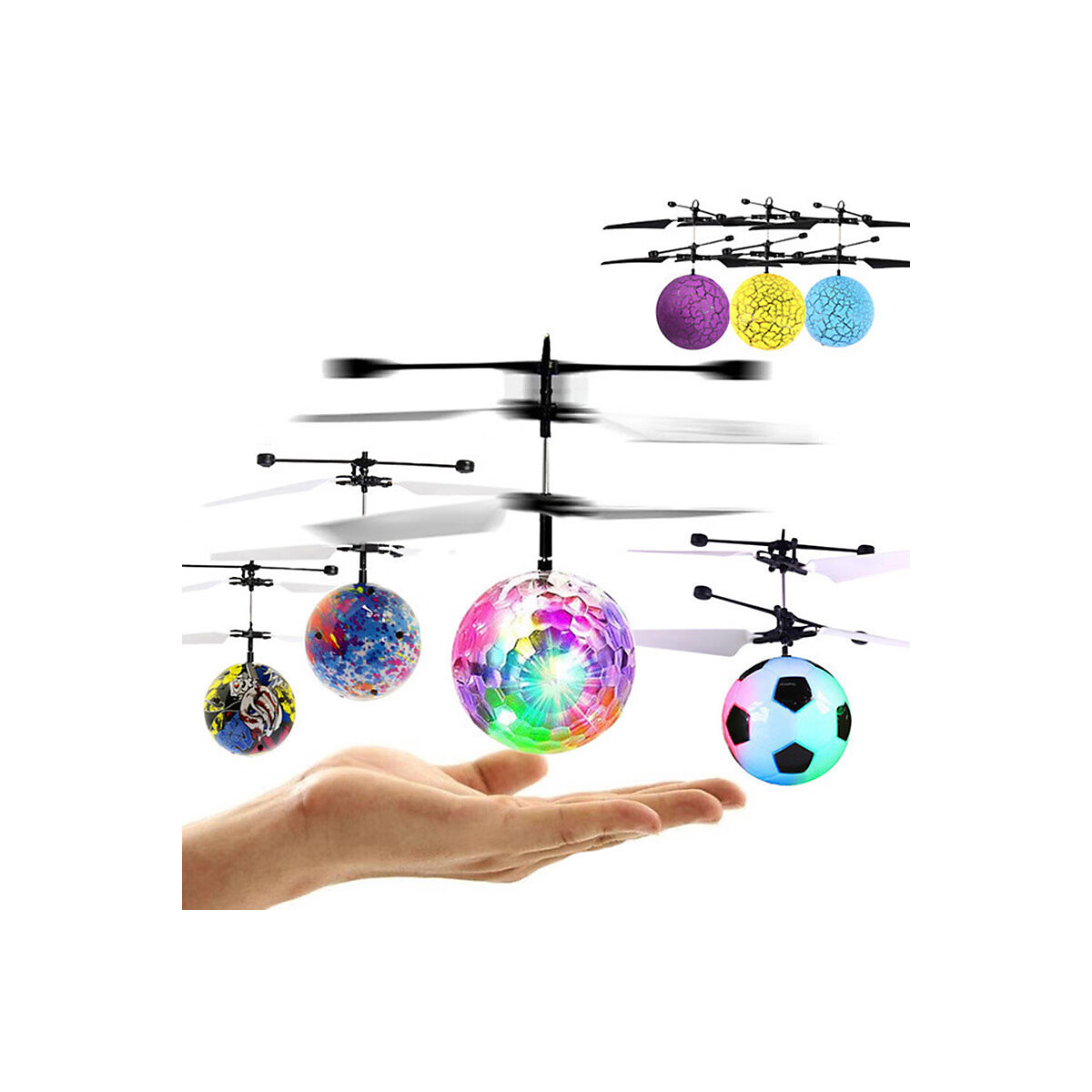 Wiederaufladbare Licht-up fliegender Ball Kristall-Sensor fliegende Maschine schwebenden Geste Fernbedienung Flugzeug Kinderspielzeug