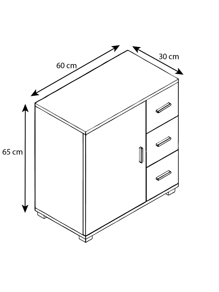 VCM  Holz Badmöbel Midischrank Bad Schublade Zalo in Weiß günstig kaufen onesize