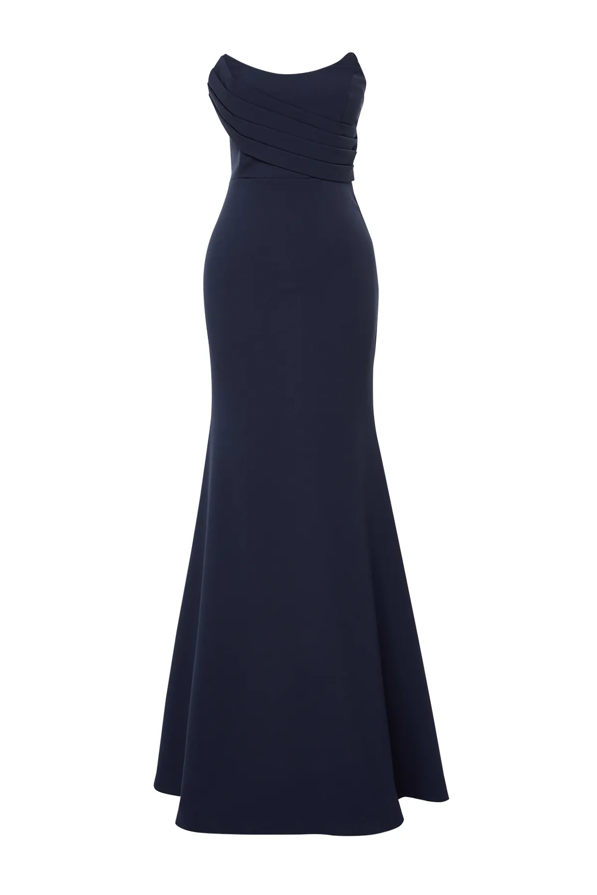 Trendyol Collection  Marineblaues Abendkleid mit Kragendetail TPRSS21AE0121