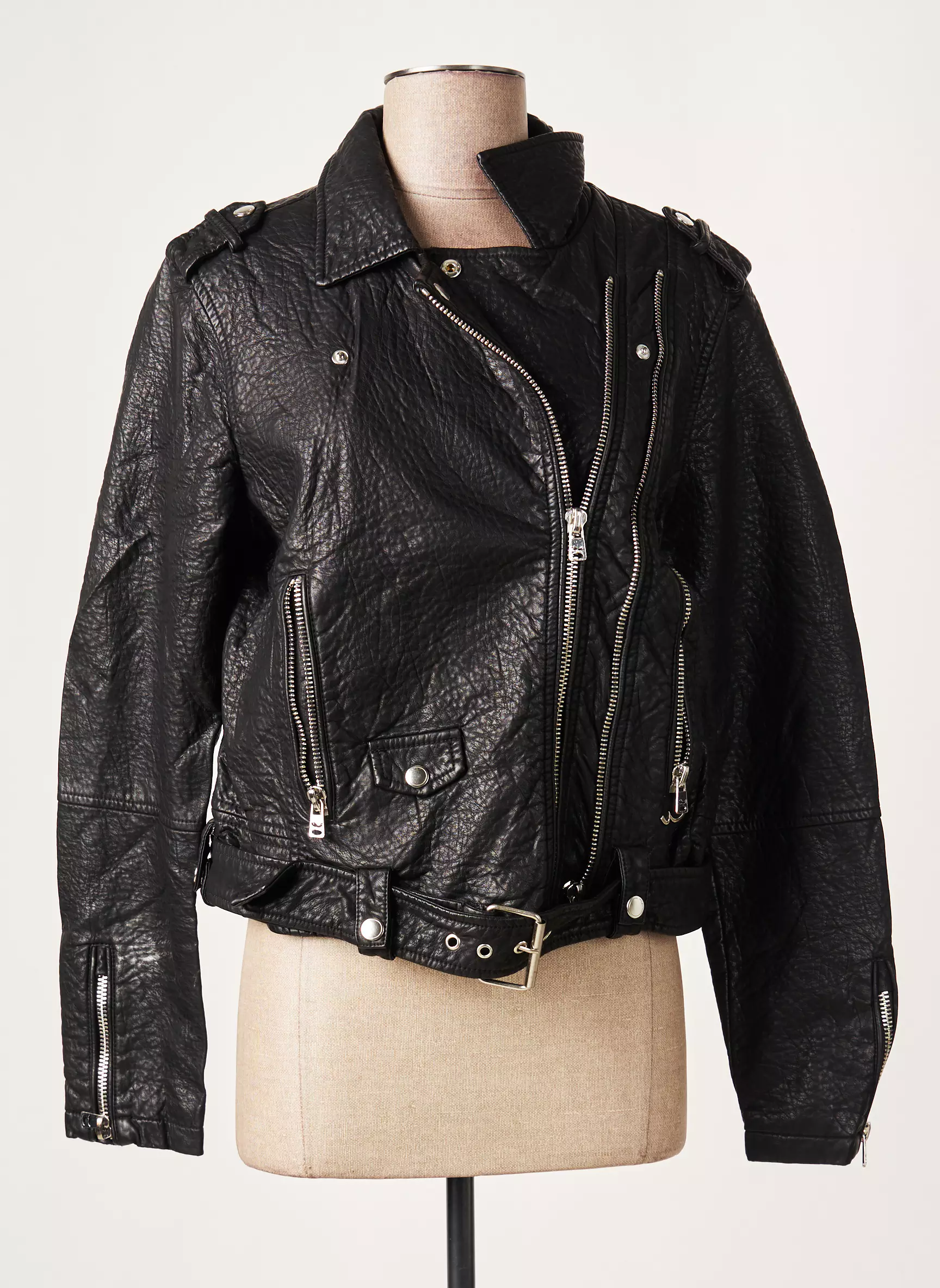 Ltb Vestesimilicuir Femme couleur noir