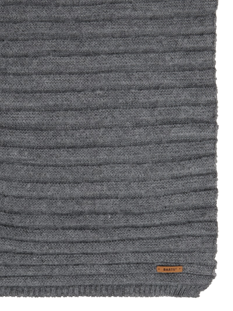 Schal mit Label-Patch Modell 'Bayne' in hellgrau meliert