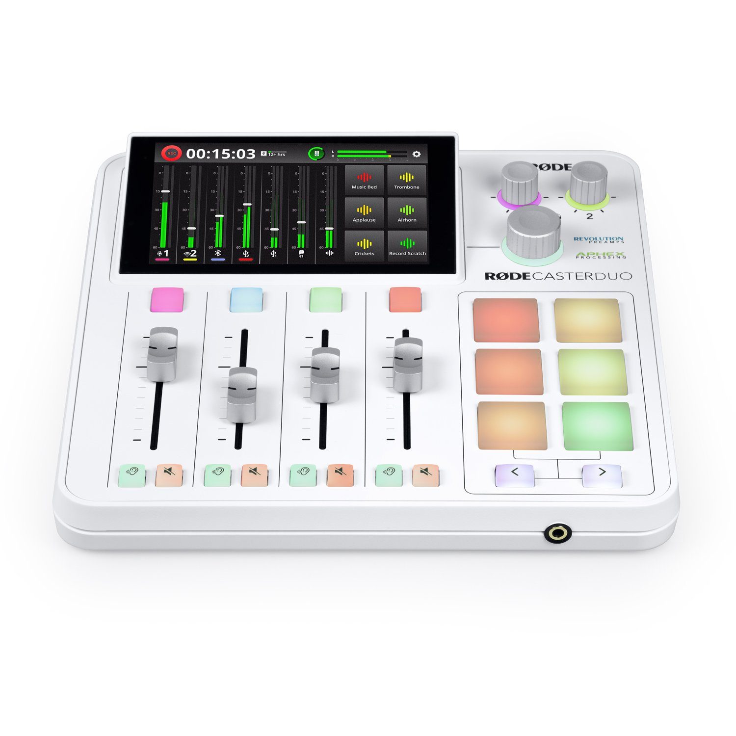 RØDE Mischpult Rodecaster Pro Duo Station Weiss, (mit Kopfhörer)
