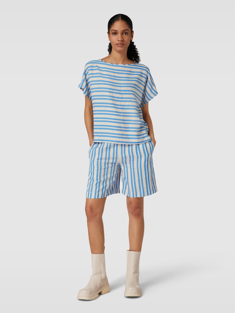 Bermudas mit Streifenmuster in ecru