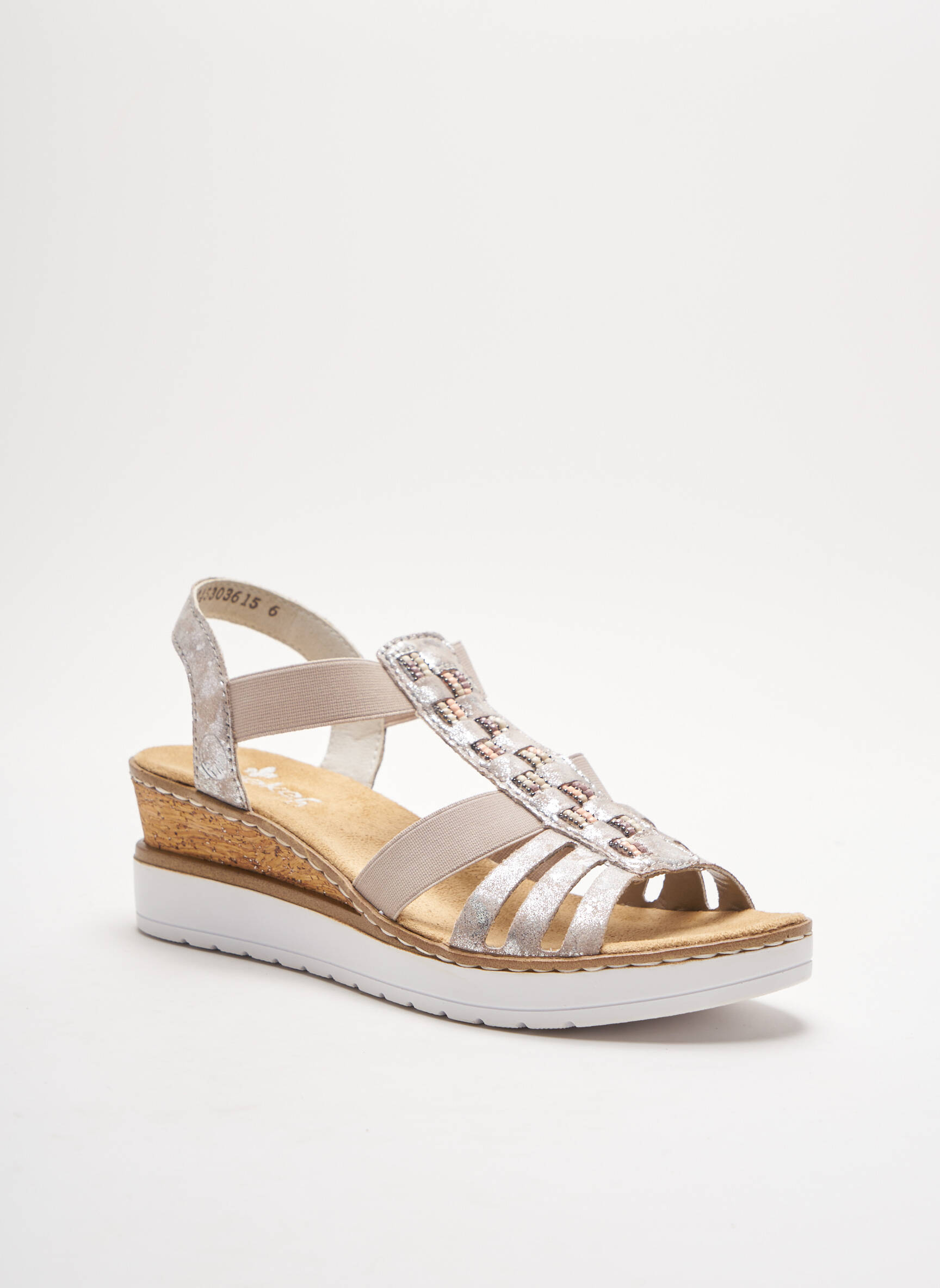 Rieker Sandales Nu Pieds Femme couleur gris