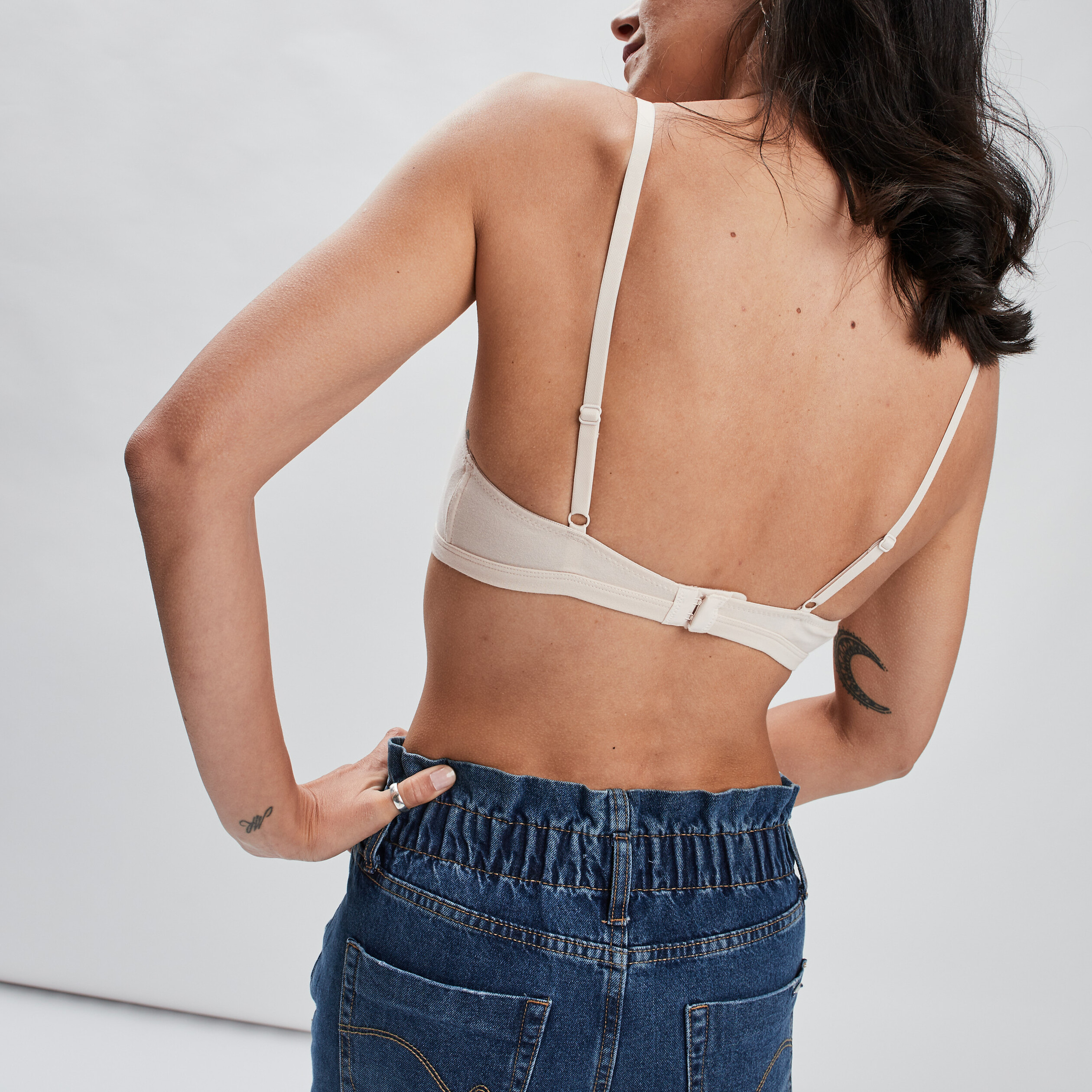 Soutien-gorge triangle coton à coque rose poudrée femme | La Halle