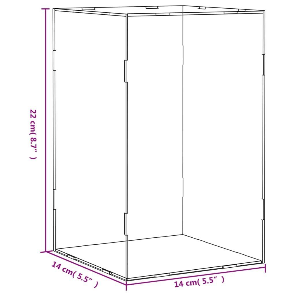 vidaXL Kleiderschrank Vitrine Transparent 14x14x22 cm Acryl