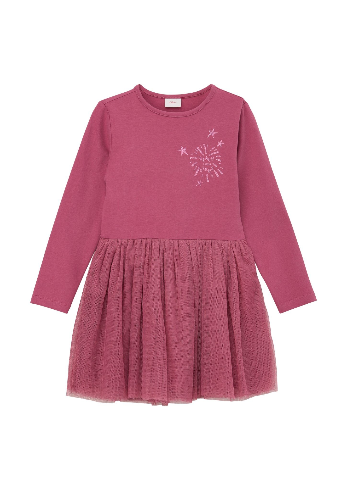 s.Oliver Junior Volantkleid mit Mesh-Layering