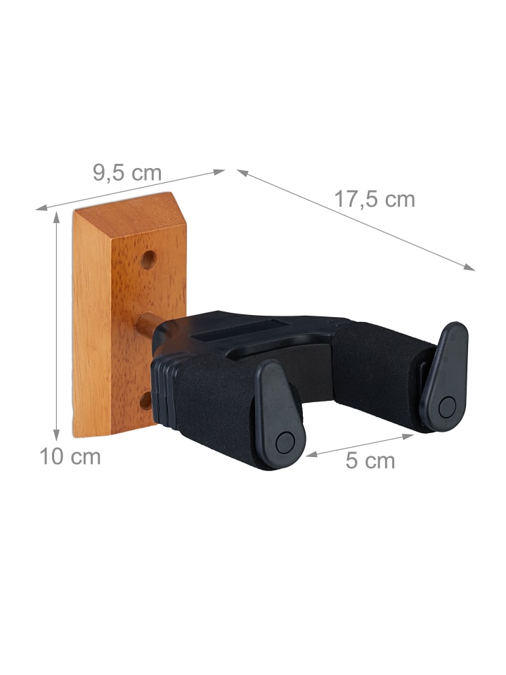 relaxdays Gitarrenhalter in Schwarz/ Natur günstig kaufen onesize