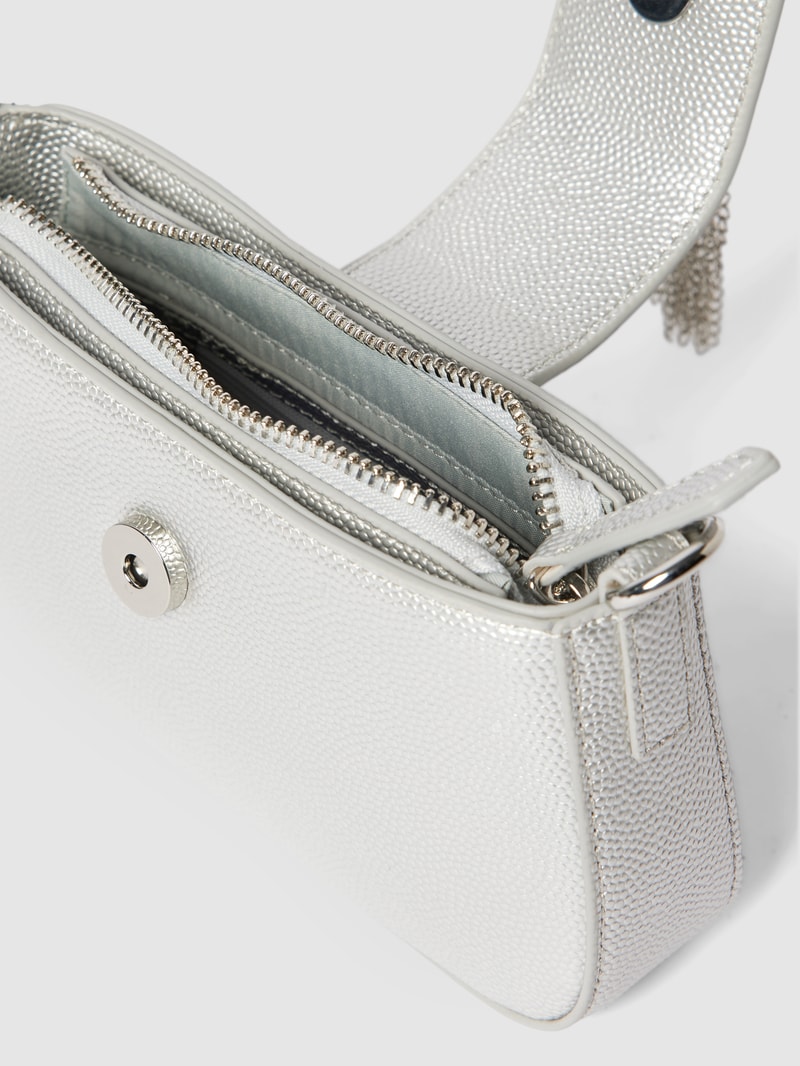 Handtasche mit Label-Details Modell 'DIVINA' in silber