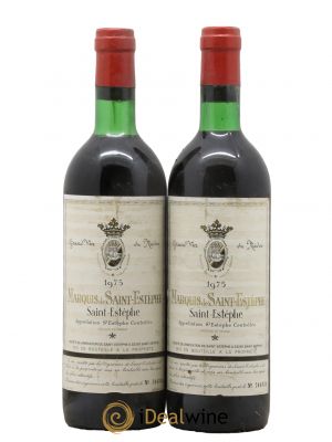 Marquis de Saint Estèphe  1975 - Lot de 2 Bouteilles