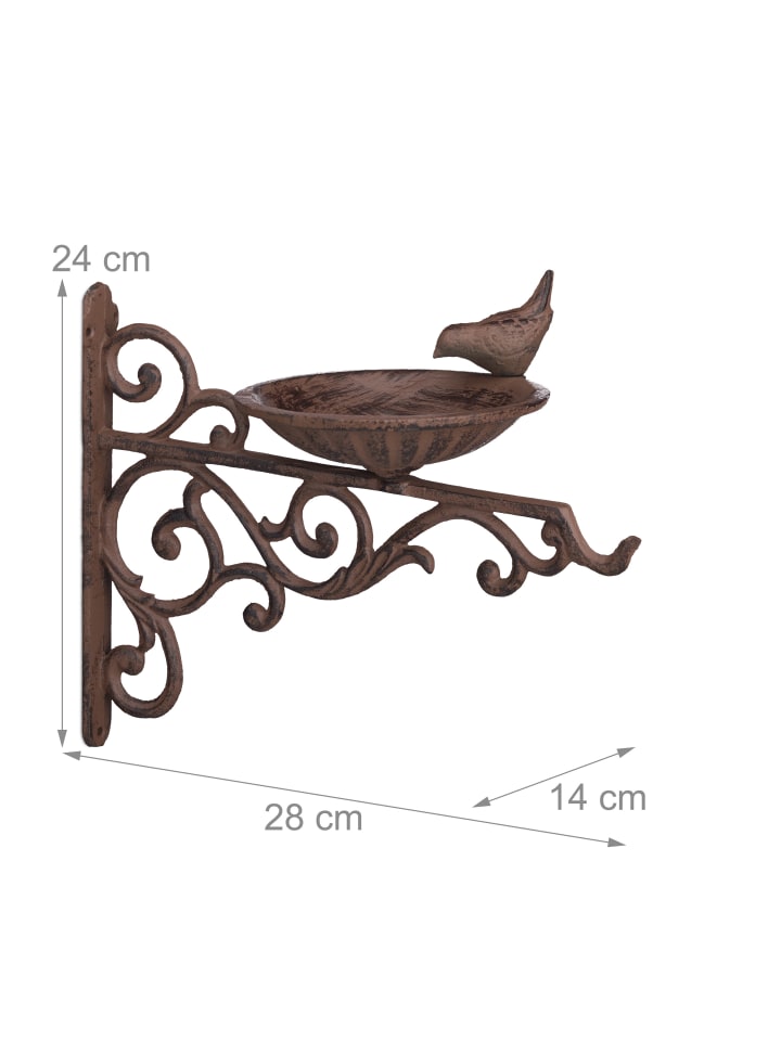 relaxdays Vogeltränke Gusseisen in Braun günstig kaufen onesize