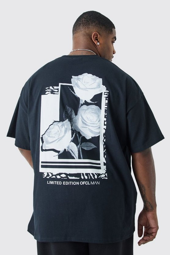 Plus T-Shirt mit Rosen-Print
