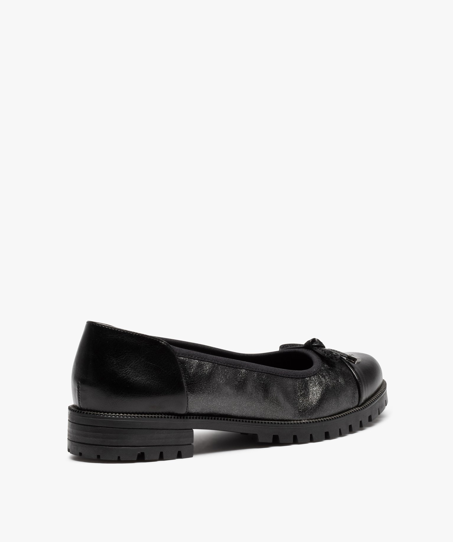 Ballerines femme à talon large et semelle crantée noir | GEMO