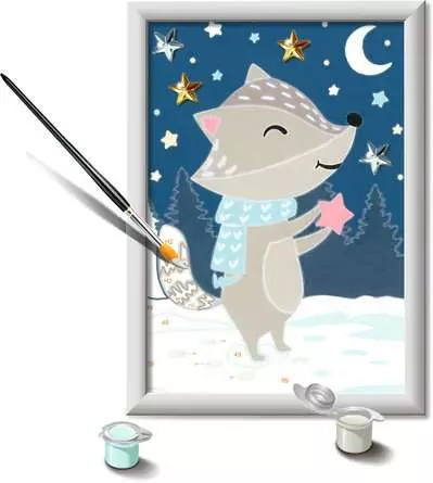 CreArt Gute Nacht, kleiner Dachs! - Malen nach Zahlen für Kinder ab 7 Jahren
