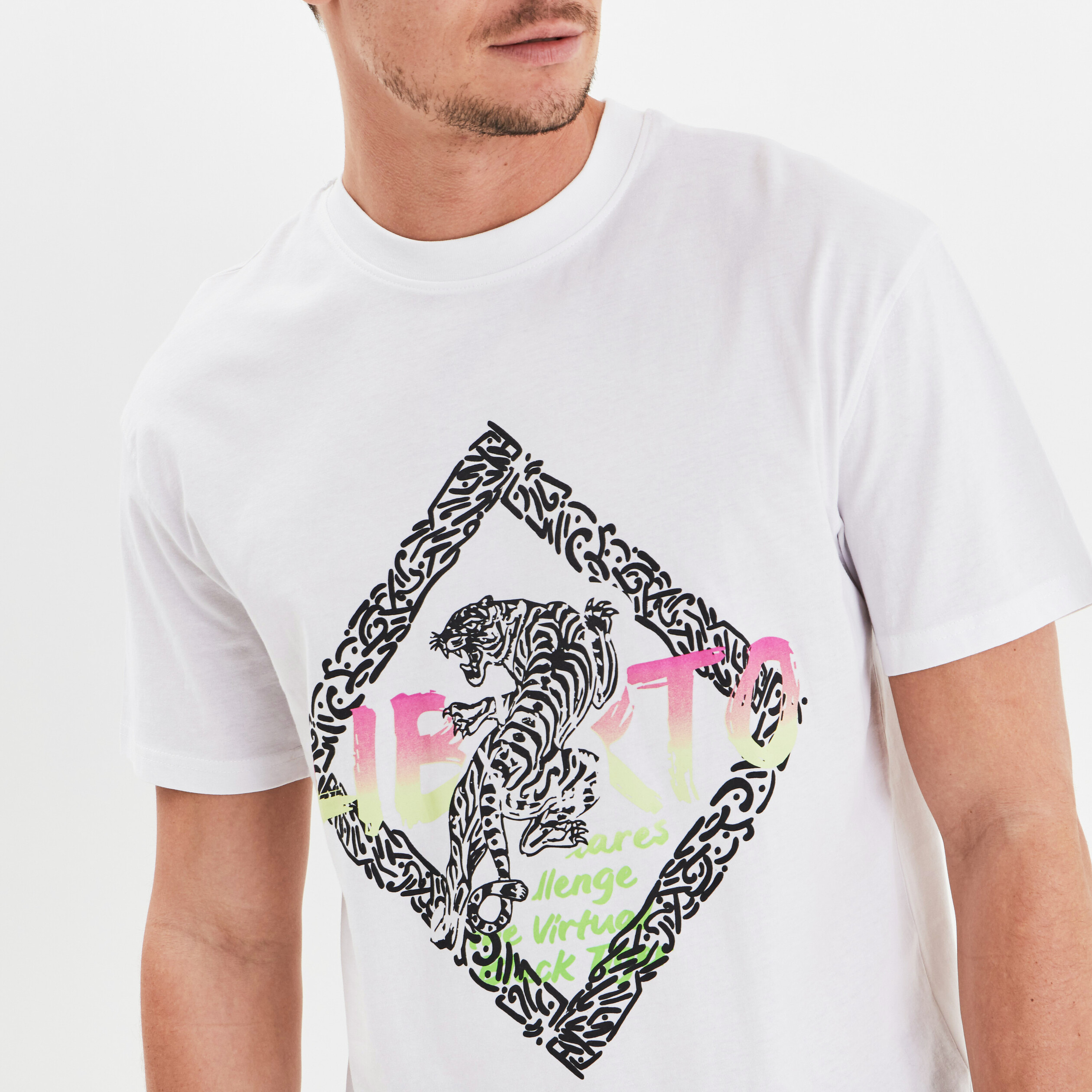 T-shirt manches courtes Liberto blanc homme | La Halle