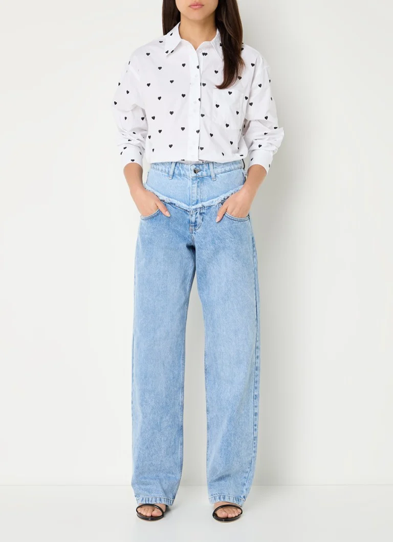 Blugi Co'Couture din denim cu talie înaltă și croială largă, ușori