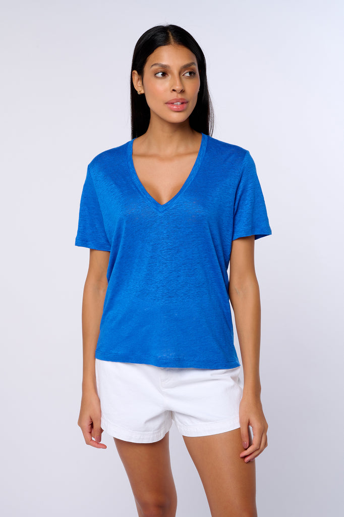 T-shirt V en lin Ima