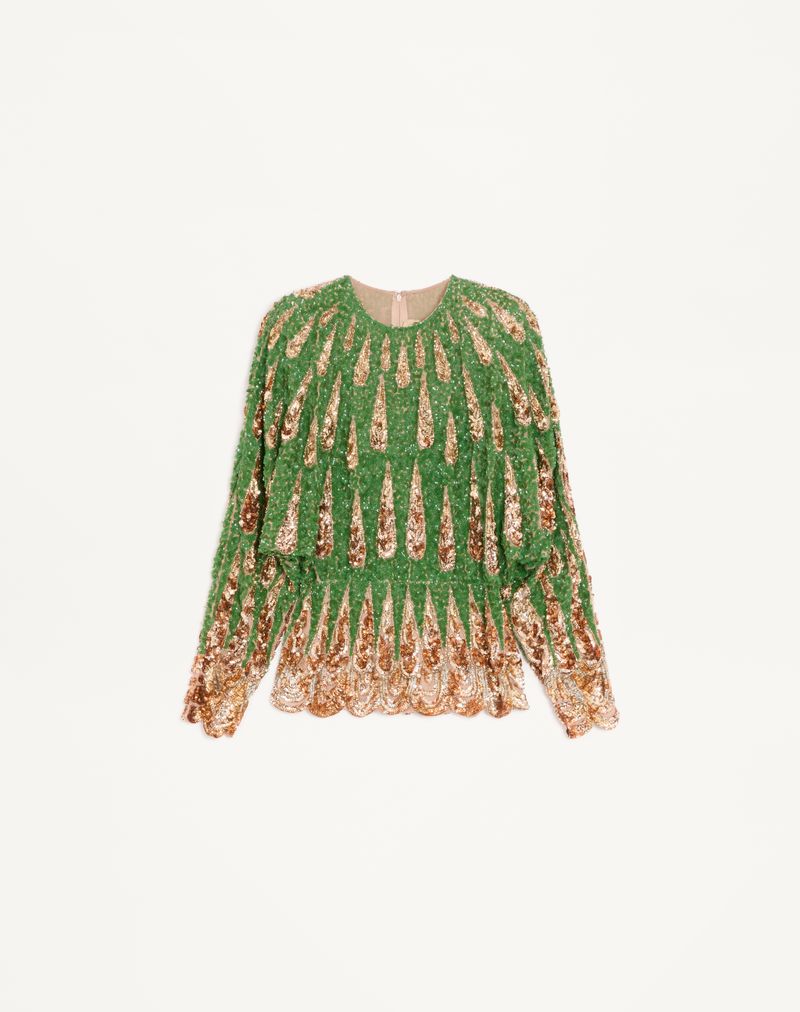 Broderet chiffontop