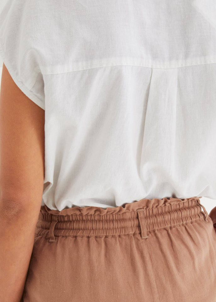 Leinen-Paperbag-Shorts