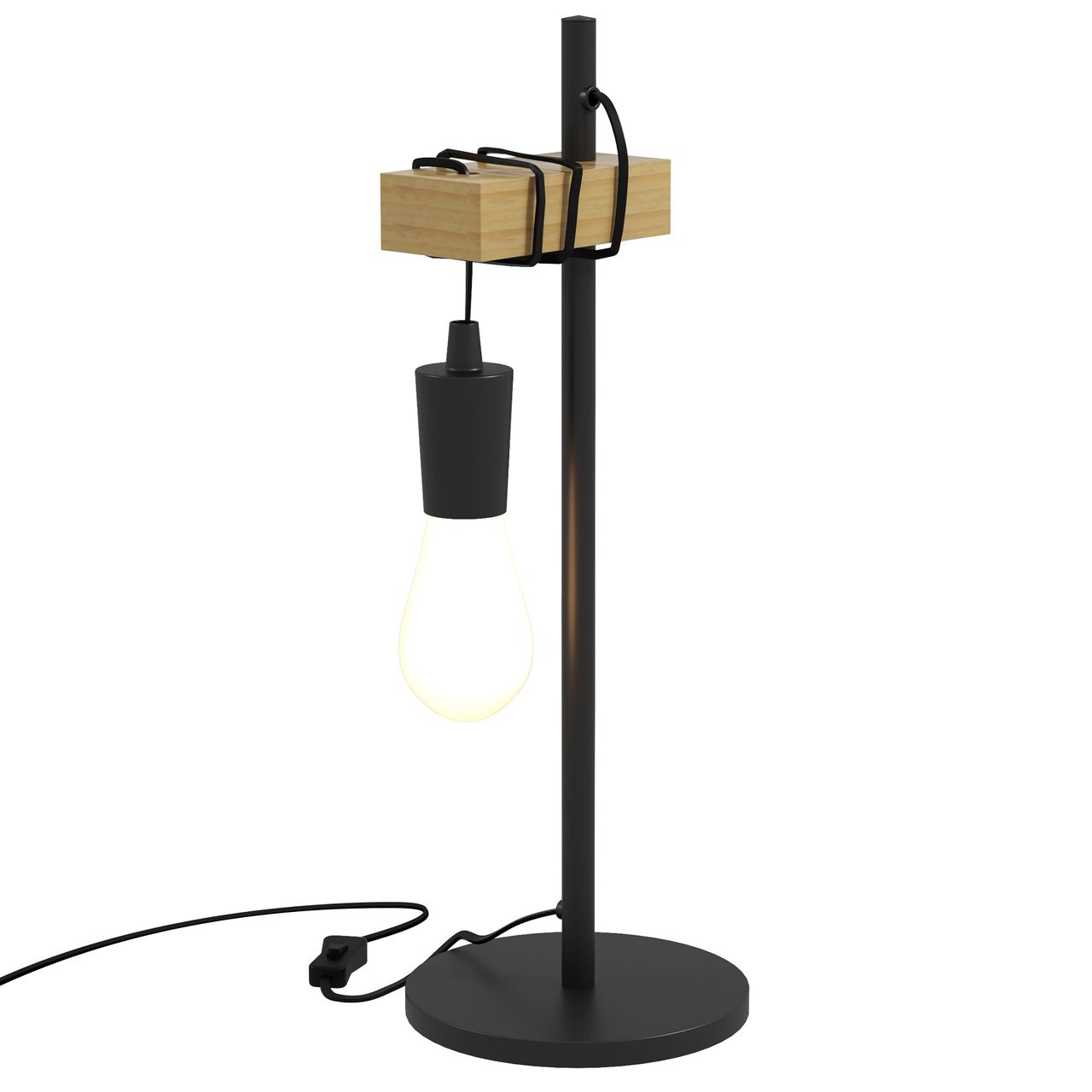 HOMCOM Tischleuchte 40 W Tischlampe, Nachttischlampe im Industrie-Stil Metall