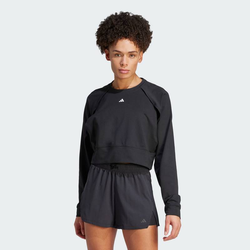 adidas Power AEROREADY Crop Cover-Up Sweatshirt Langarmshirt Damen
