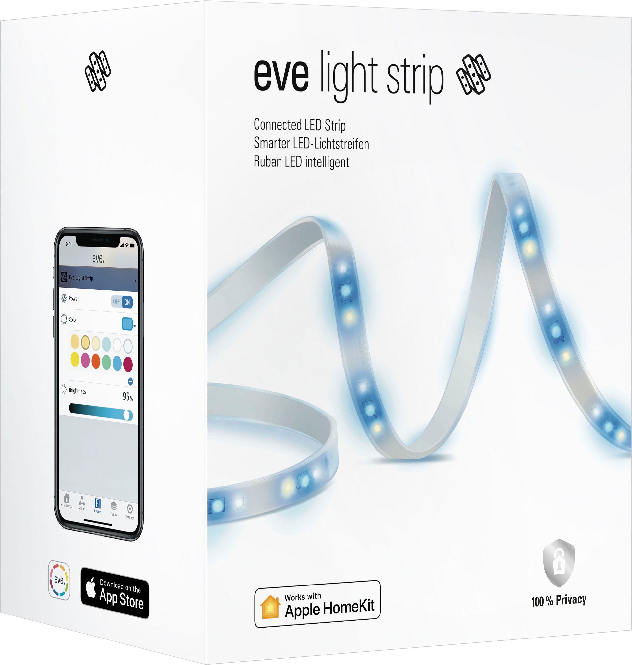 EVE LED Lichtleiste Light Strip, Dimmer, Farbwechsel, erweiterbar, LED fest integriert, Farbwechsler
