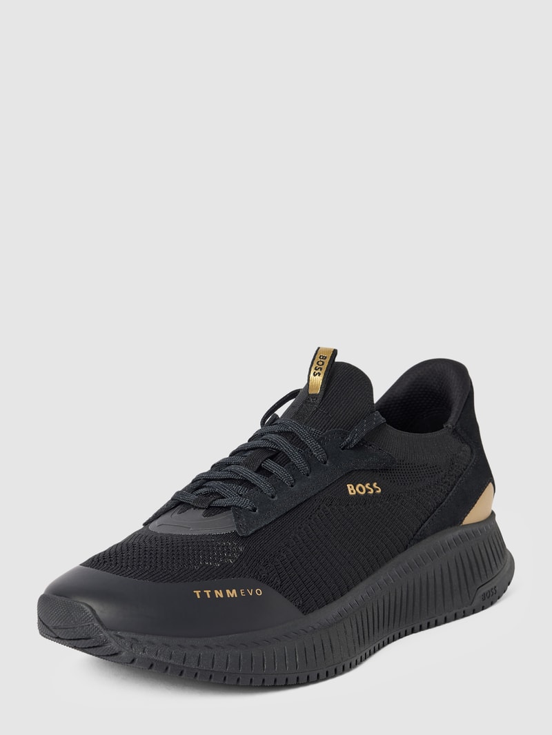 Sneaker mit Label-Details Modell 'EVO' in schwarz