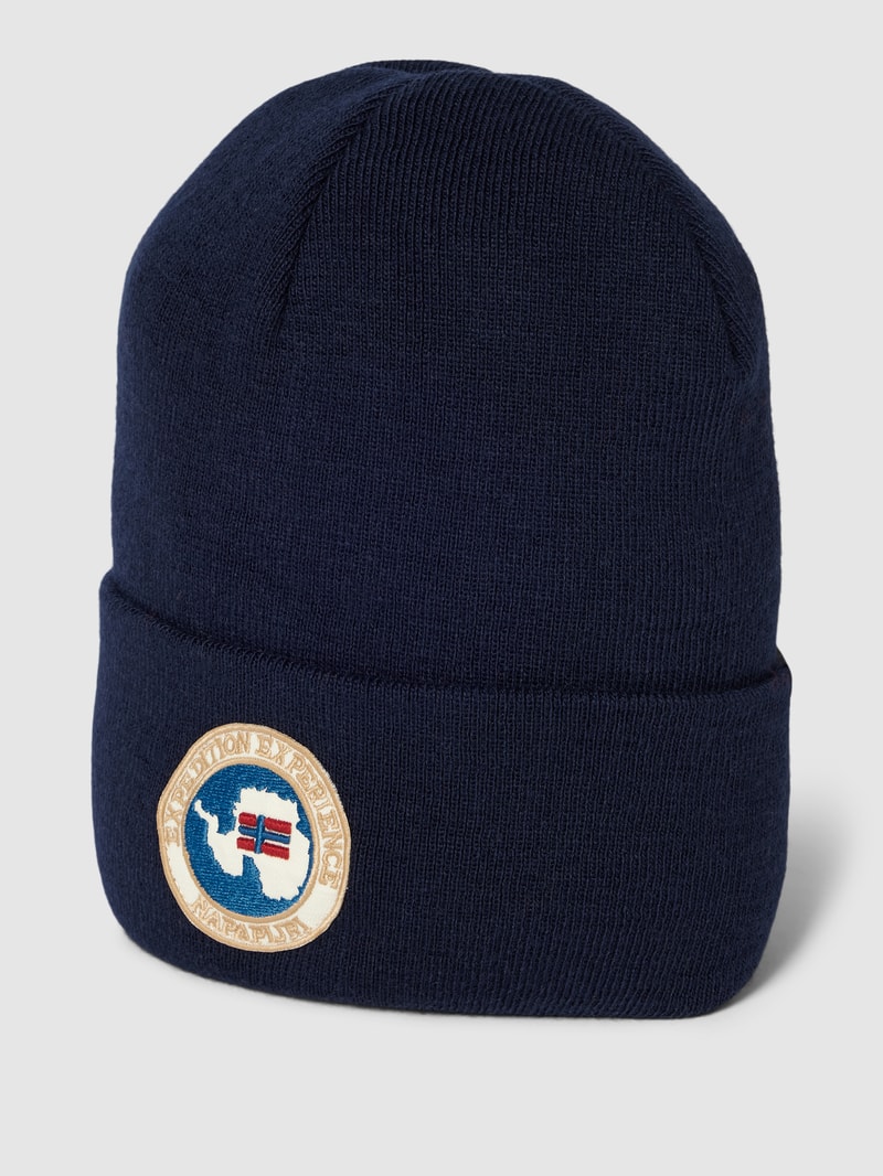Mütze mit Logo-Patch Modell 'MOUNTAIN' in marineblau