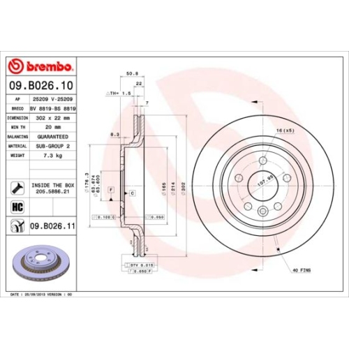 09.B026.11 BREMSSCHEIBE BREMBO HA  VP2 - ATU