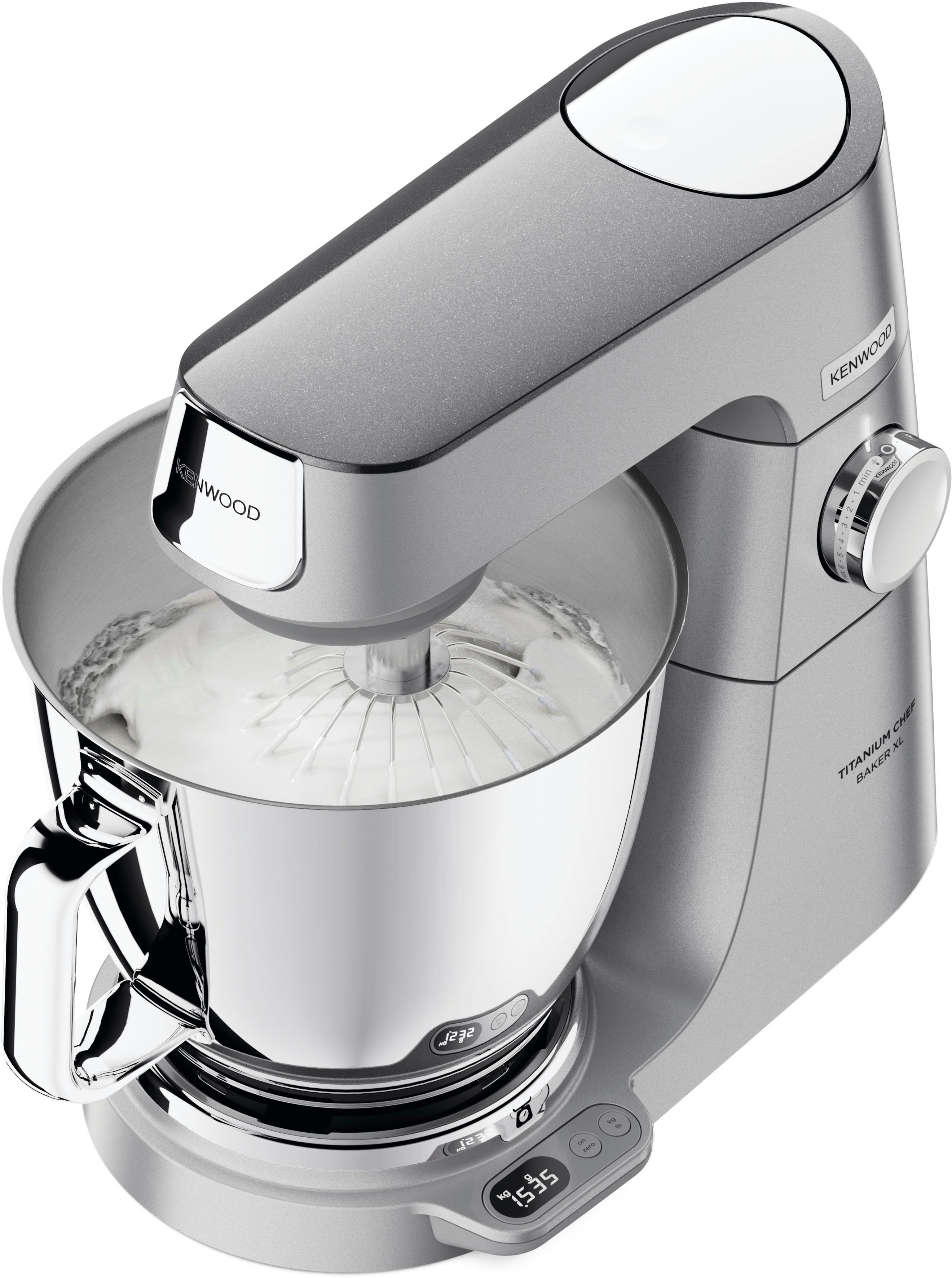 KENWOOD Küchenmaschine Titanium Chef Baker XL KVL85.224SI i, 1200 W, 7 l Schüssel, inkl. umfangreiches Zubehör, integrierter EasyWeigh Waage