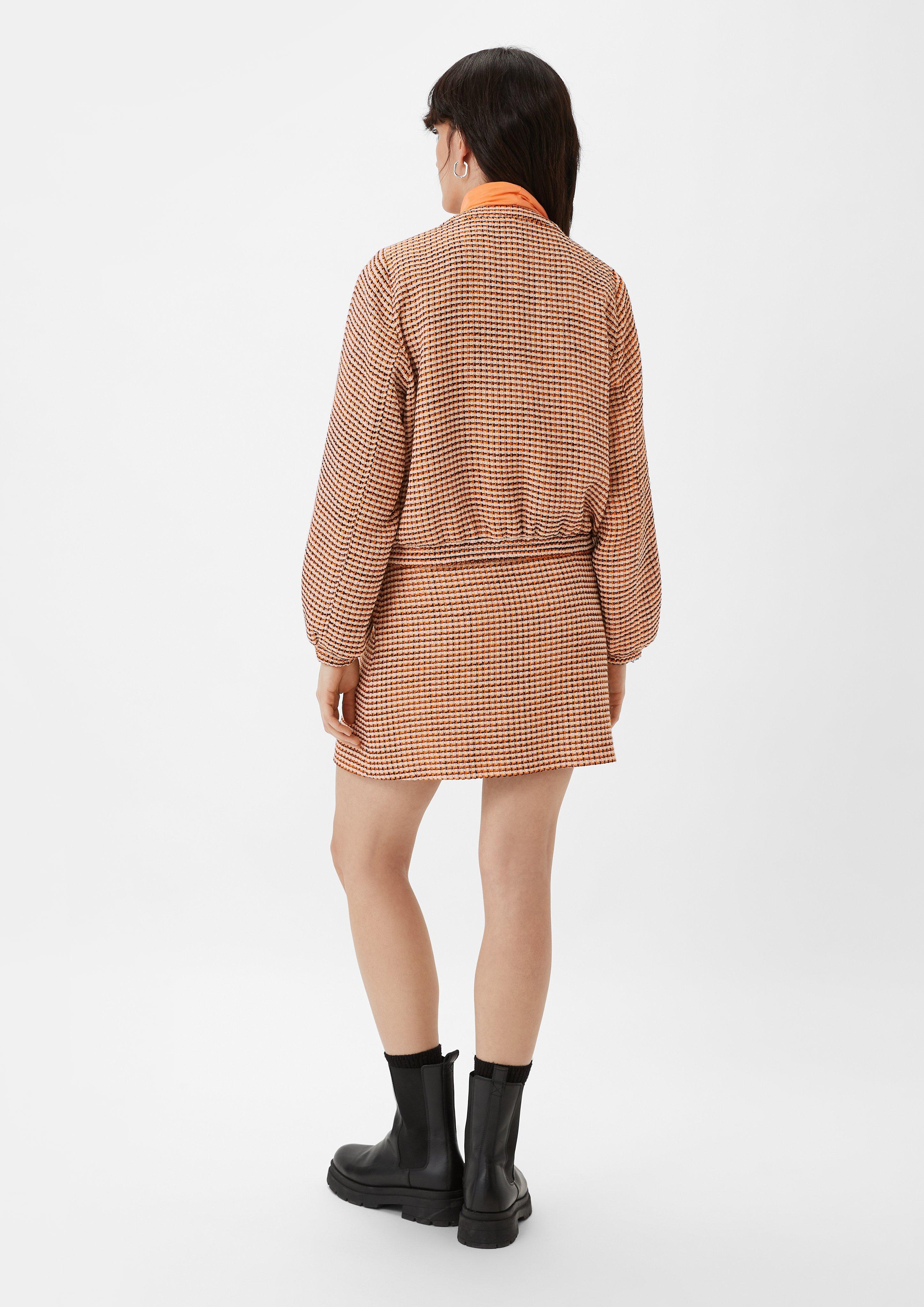Blouson-Jacke aus Bouclé - orange