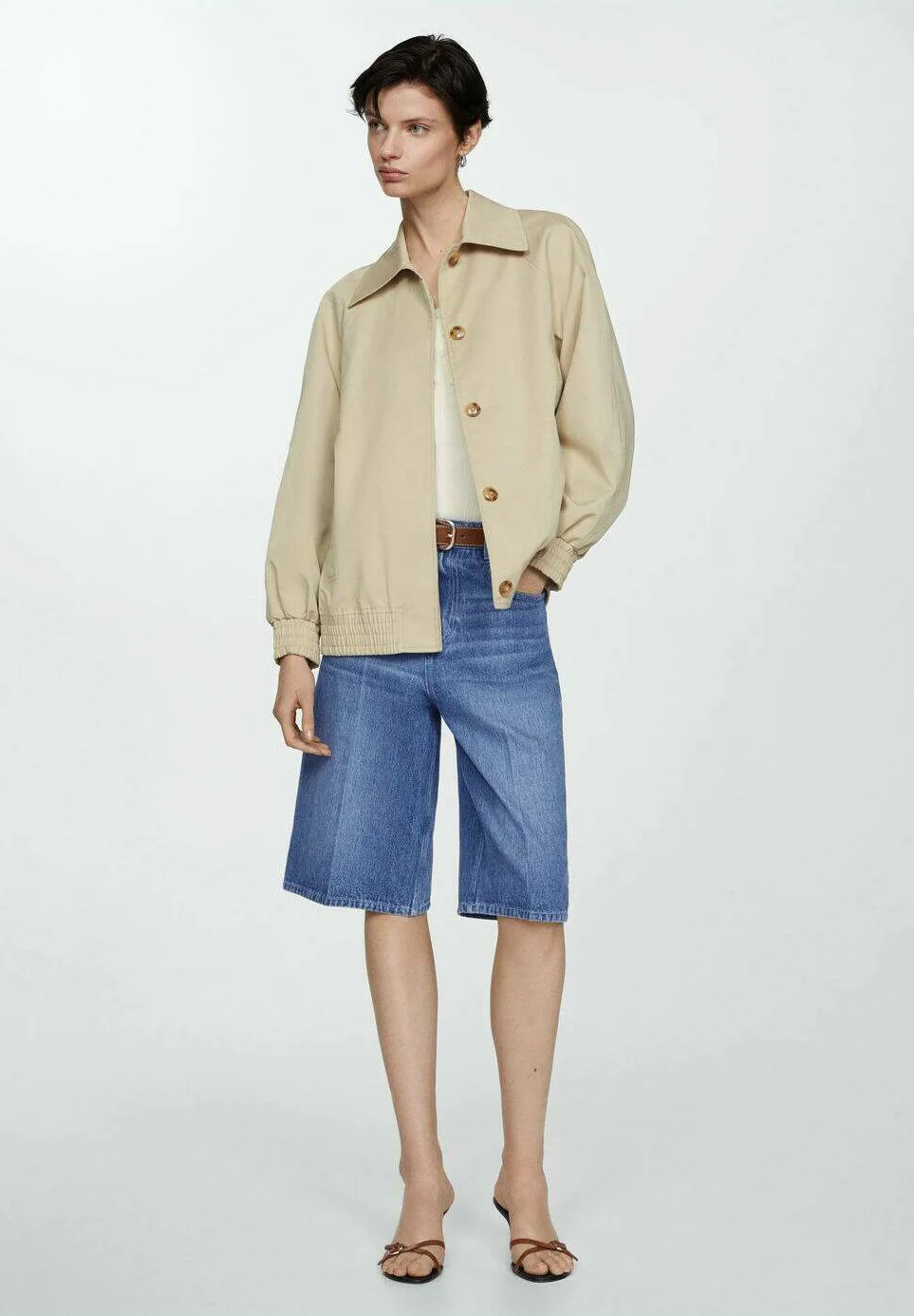 Mango ROWDY - Pantalones cortos vaqueros