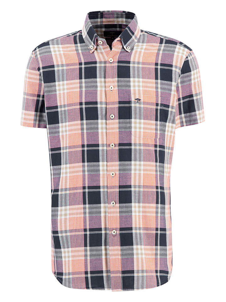 FYNCH-HATTON Hemd - Casual fit - in Dunkelblau/ Orange günstig kaufen