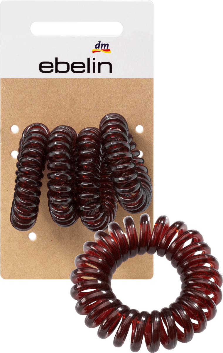 Haargummis Spirale klein braun, 4 St